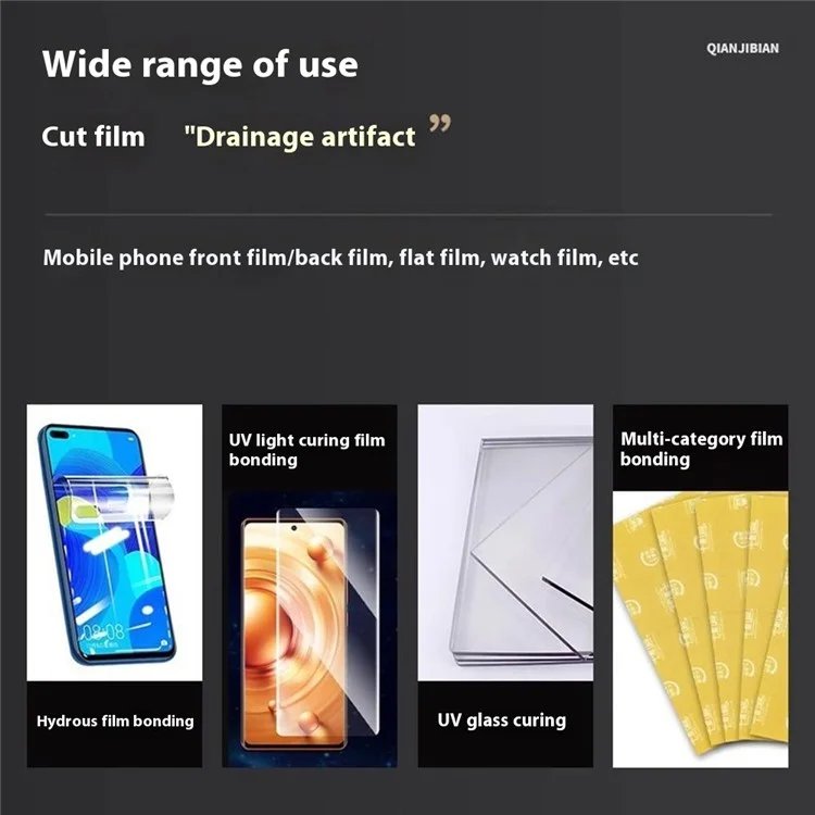 Máquina de Corte Automática de Película Protetora para Celular QIANJIBIAN - Compatível com Bluetooth, Atualização Automática de Modelo, Alimentação de Película Macia - Plugue Europeu