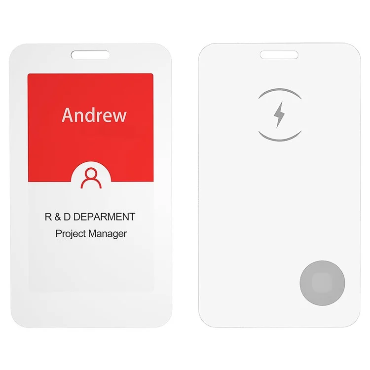3.7 Inch 3 Color NFC BT Employee Badge / ID Card Holder E-Paper Display Rechargeable for Office (Black / White / Yellow)