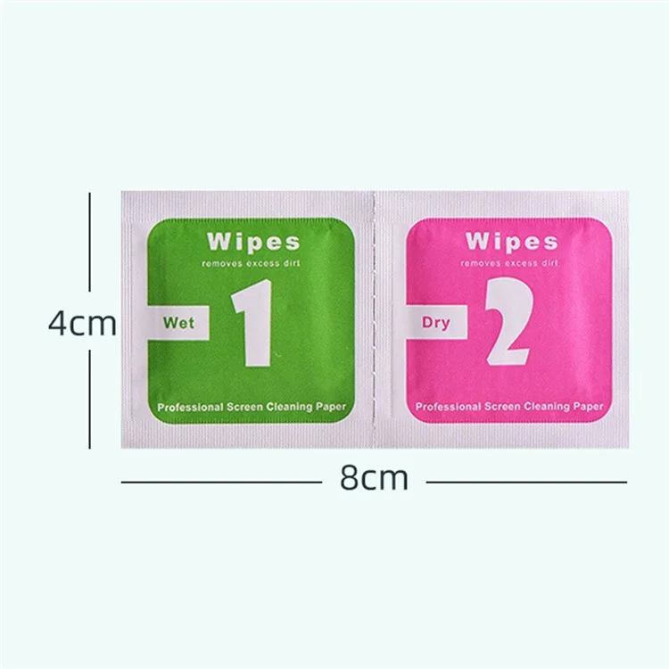 200 Pairs / Pack Alcohol Wipes Wet / Dry Cleaning Pads Screen Cleaner Dust Remover for Cell Phones, Watches, Tablets