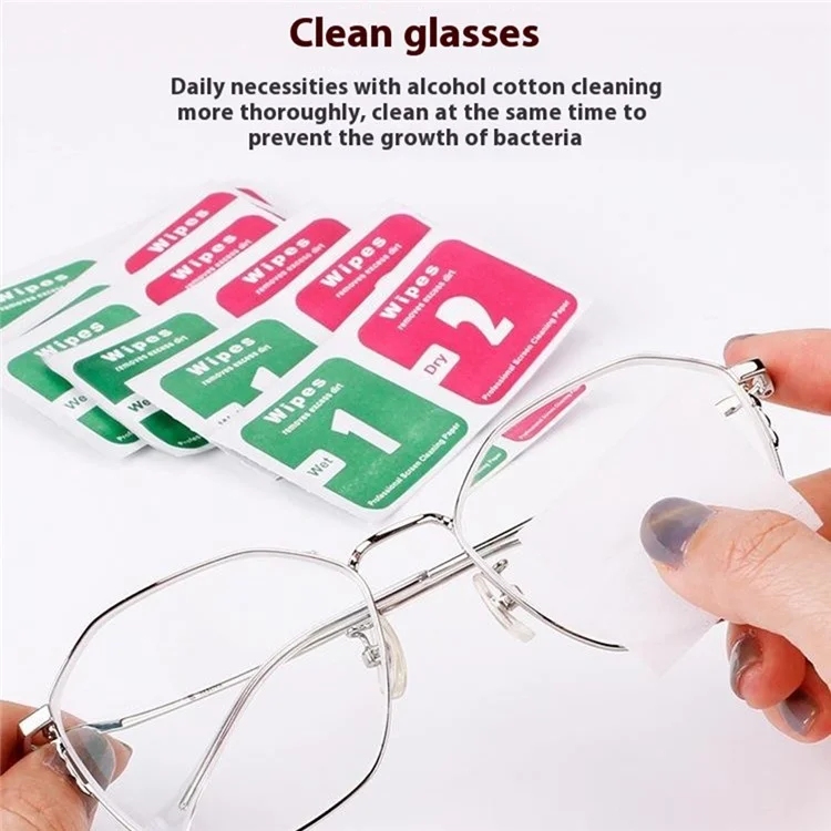 200 Pairs / Pack Alcohol Wipes Wet / Dry Cleaning Pads Screen Cleaner Dust Remover for Cell Phones, Watches, Tablets