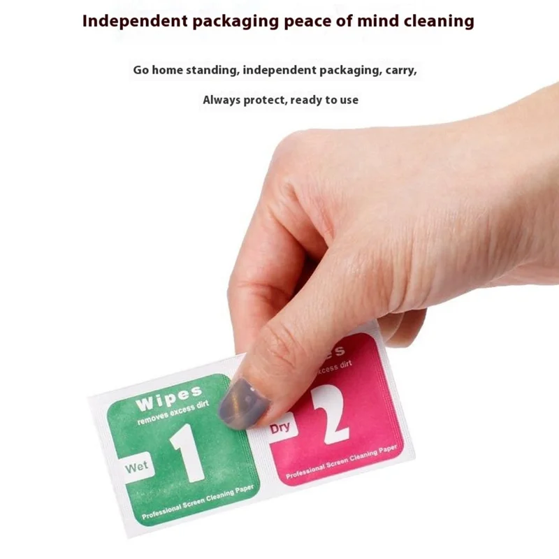 200 Pairs / Pack Alcohol Wipes Wet / Dry Cleaning Pads Screen Cleaner Dust Remover for Cell Phones, Watches, Tablets