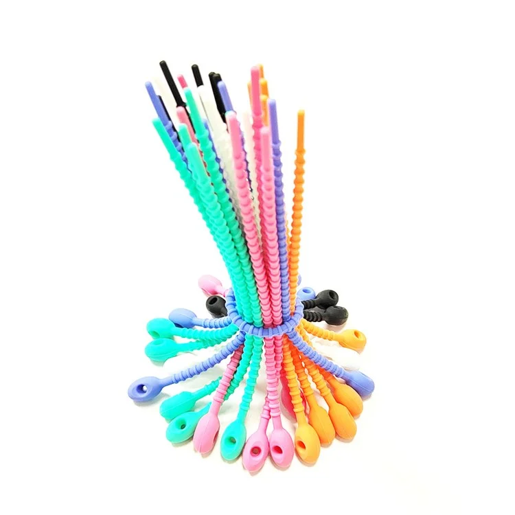 Bulk Purchasing 150mm Cable Ties Silicone Data Cable Management Organizer Wire Holder - Black