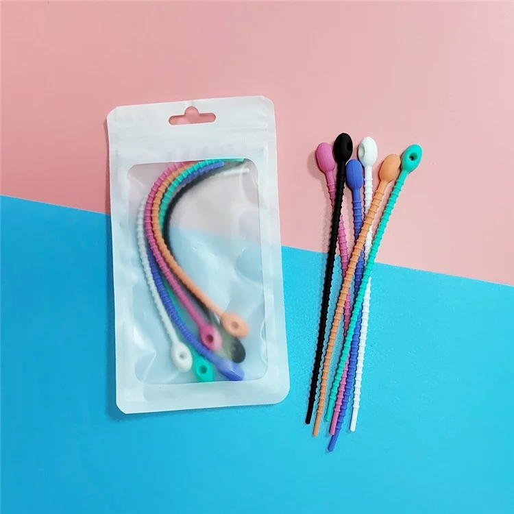 Bulk Purchasing 180mm Cable Ties Silicone Data Cable Management Organizer Wire Holder - Black