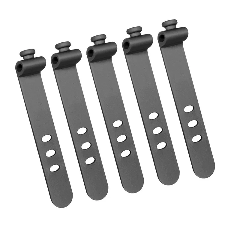 Fascette Fermacavi in Silicone da 73mm con 3 Fori - Sistema di Gestione Cavi - Nero