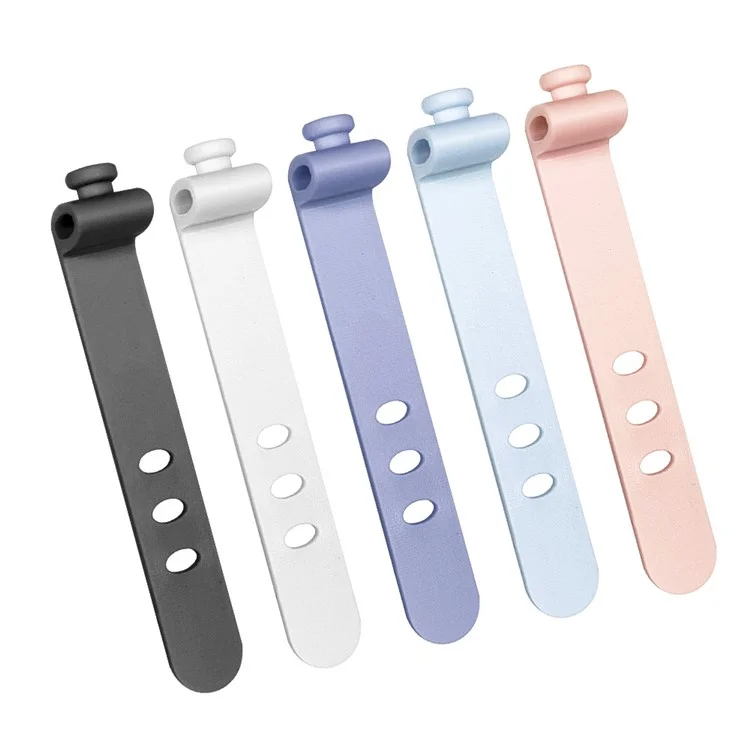 Fascette Fermacavi in Silicone da 73mm con 3 Fori - Sistema di Gestione Cavi - Nero