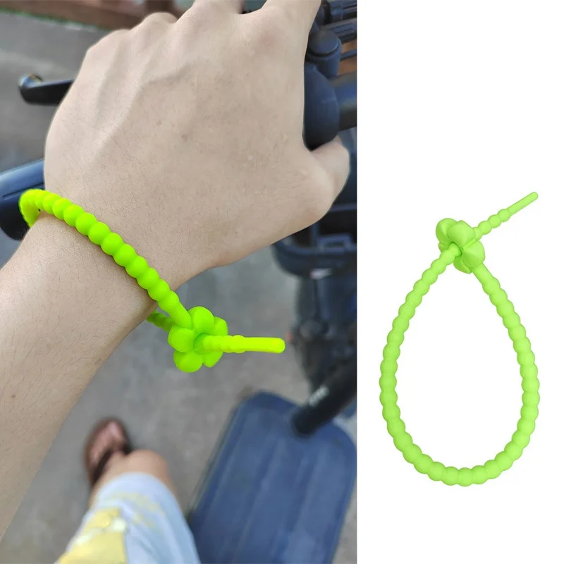 Achat en gros 250mm Cordon en silicone en forme de fleur DIY Porte-clés Bracelet Accessoire de vêtement - Noir