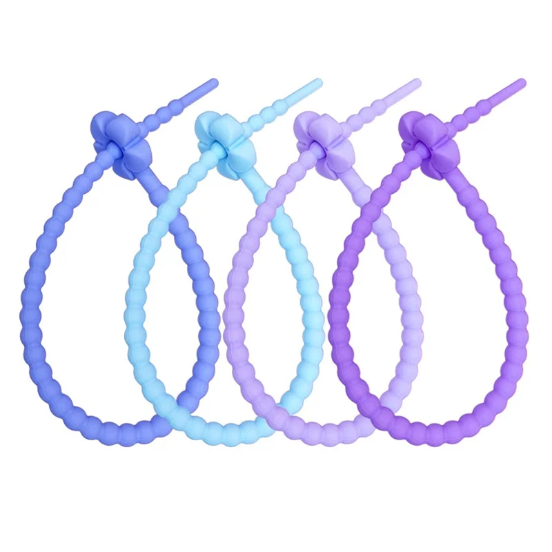 Achat en gros 250mm Cordon en silicone en forme de fleur DIY Porte-clés Bracelet Accessoire de vêtement - Noir