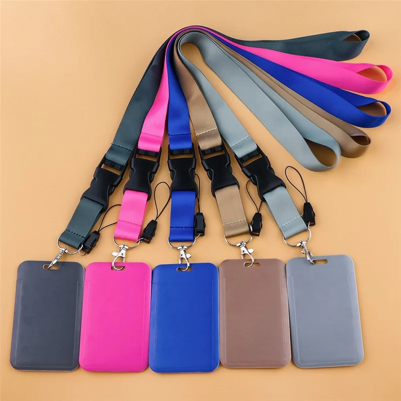 YZ681 Phone Lanyard with Card Holder Solid Color Buckle Attachment For Exhibitions / Employee Gifts / Business Giveaways - YZ681-24