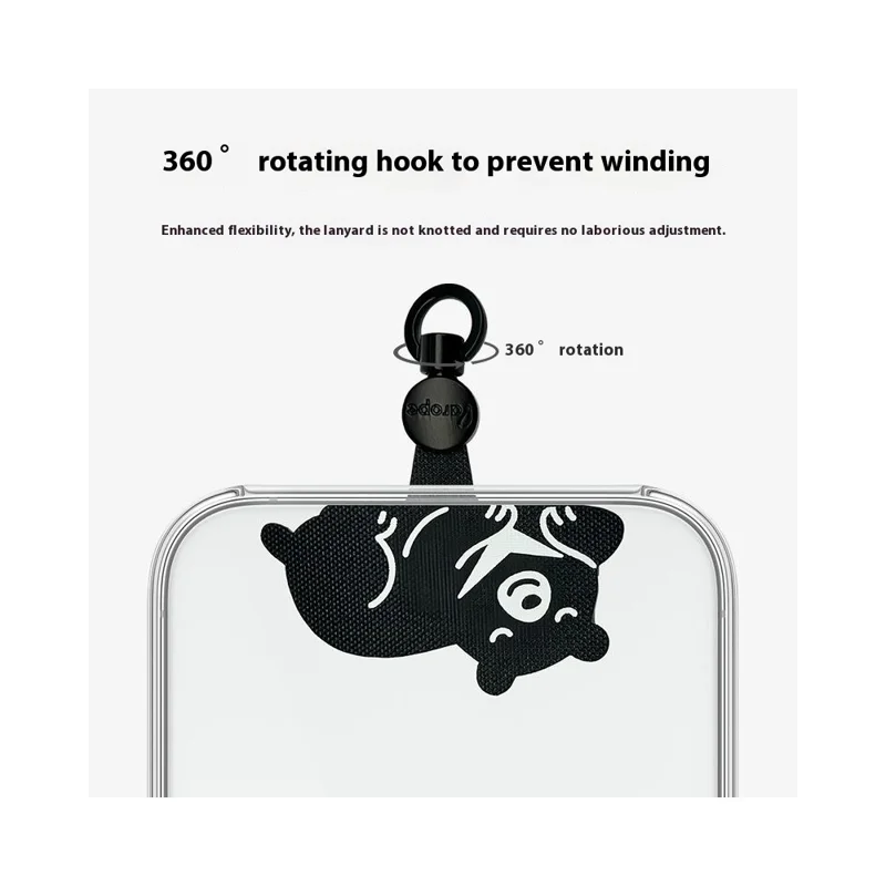 AROPE Pestaña de Colgante para Teléfono de 6,5 cm con Diseño de Dibujos Animados - Parche Universal para Funda de Móvil con Cordón - Oso