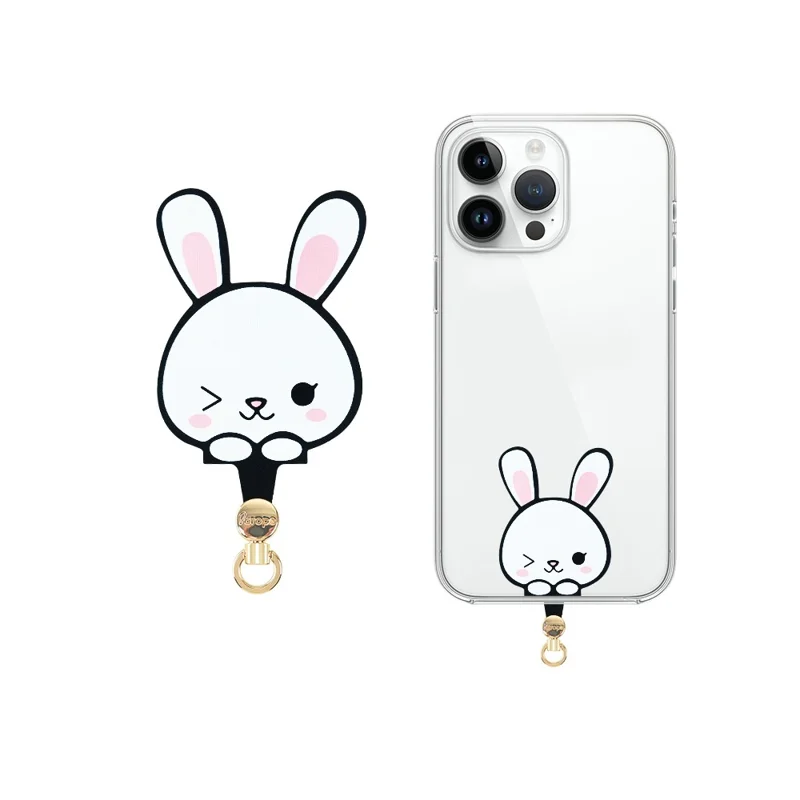 AROPE Laccetto universale per telefono con patch sottile 0,5 mm dal design cartoon - Coniglio