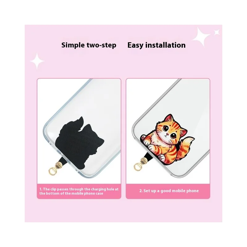 AROPE Laccetto universale per telefono con patch sottile 0,5 mm dal design cartoon - Coniglio