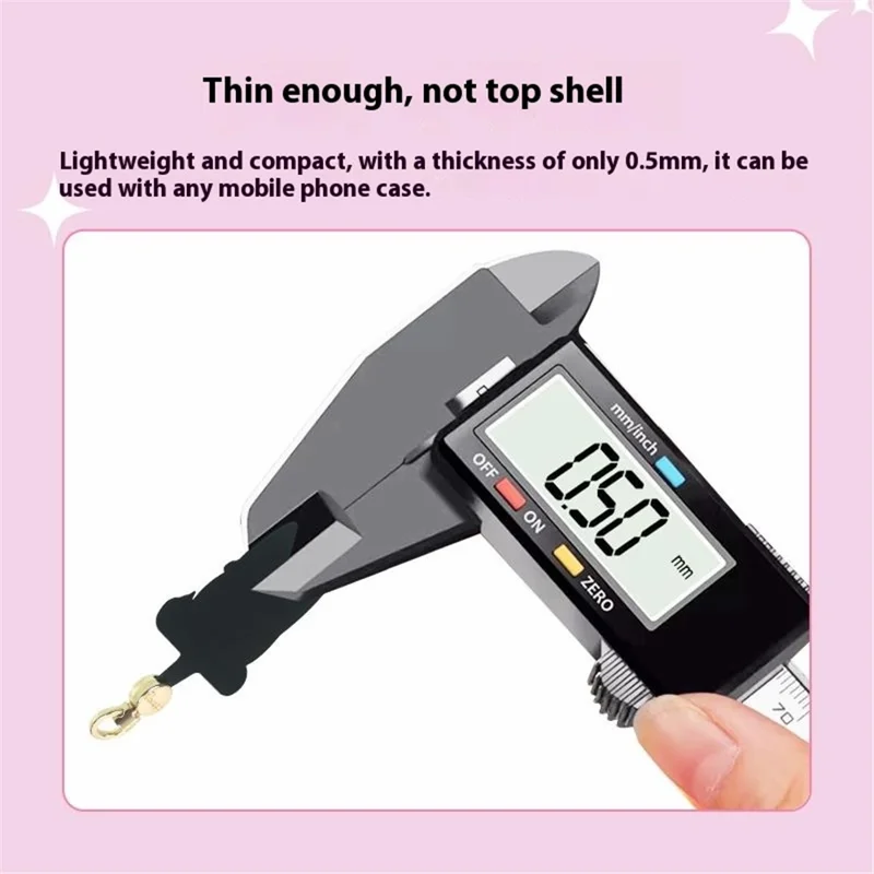 AROPE Universal Phone Tether Tab 0.5mm Ultra-thin Cartoon Design Phone Lanyard Patch - XX Cat