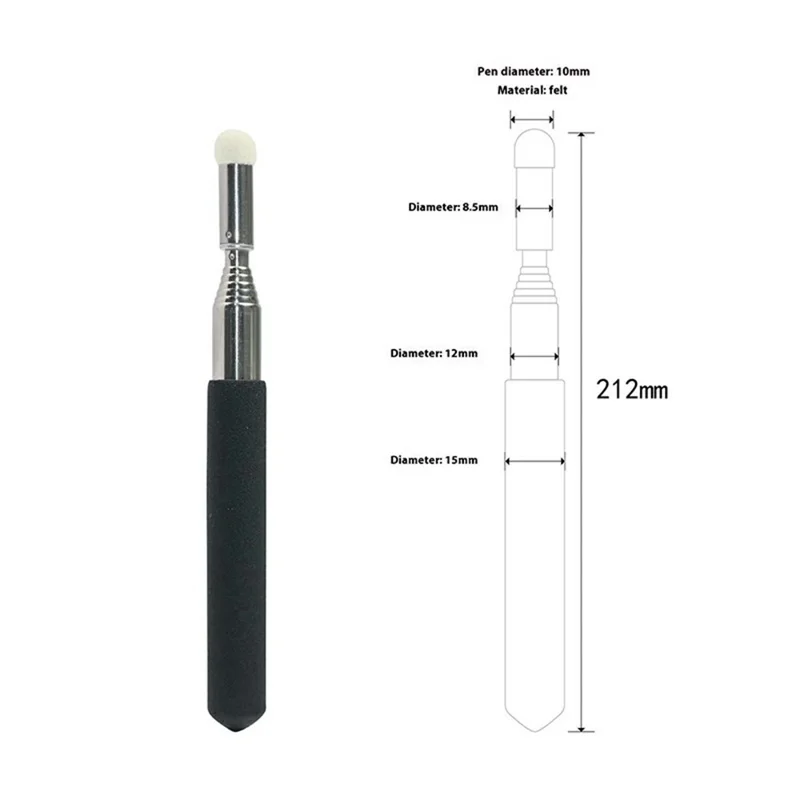 F11 1m Retractable Pointer Stick for Electronic Whiteboard Stainless Steel Teaching Wand Presentation Tool - Black