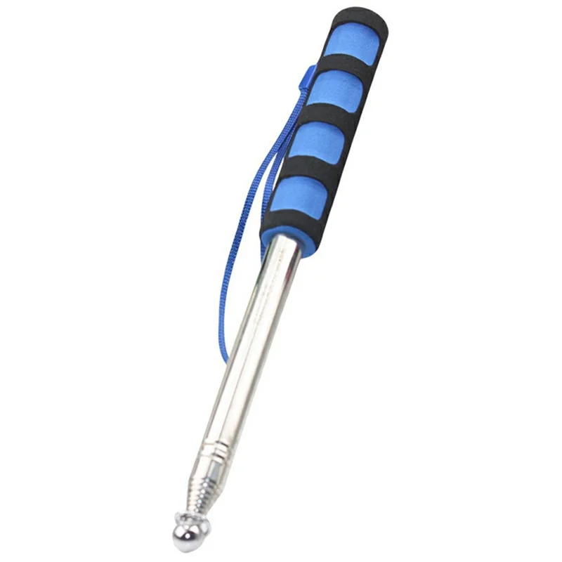 160cm 8 Sections Extendable Guide Flag Pole Stainless Steel Telescopic Flagpole Handheld Teaching Stick - Blue