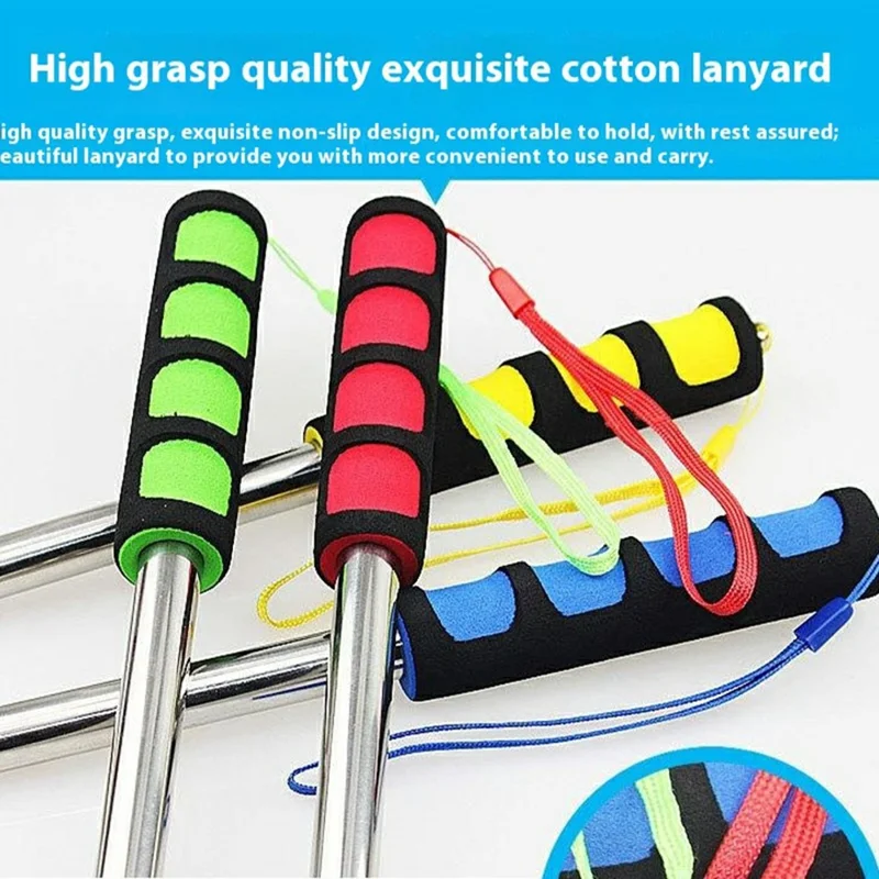 160cm 8 Sections Extendable Guide Flag Pole Stainless Steel Telescopic Flagpole Handheld Teaching Stick - Blue