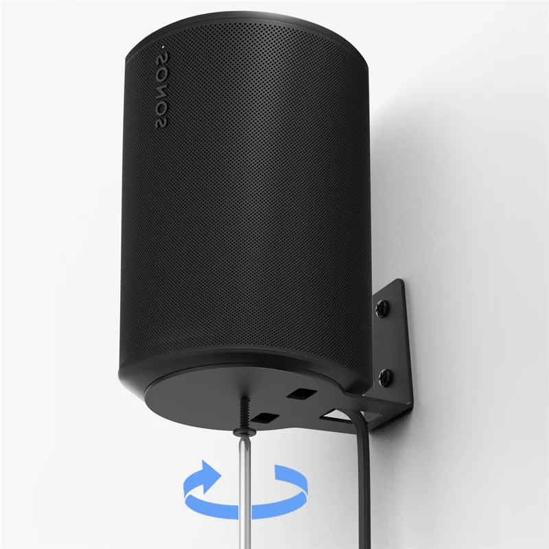 2Pcs for Sonos Era 100 Metal Wall Mount Bracket Space Saving Speaker Holder - Black