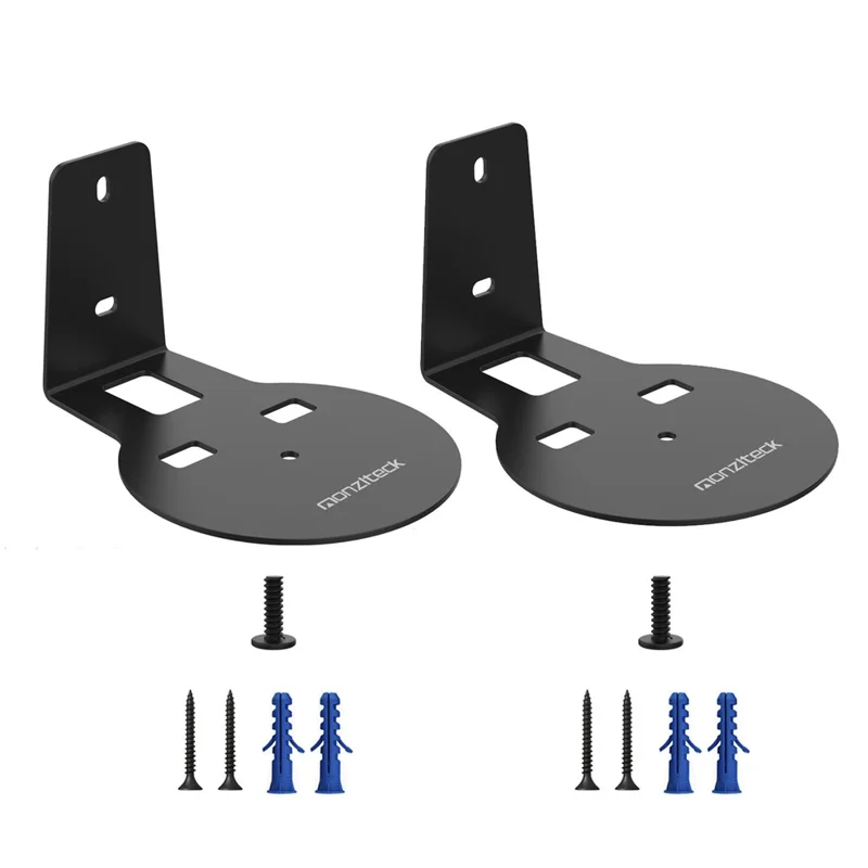 2Pcs for Sonos Era 100 Metal Wall Mount Bracket Space Saving Speaker Holder - Black