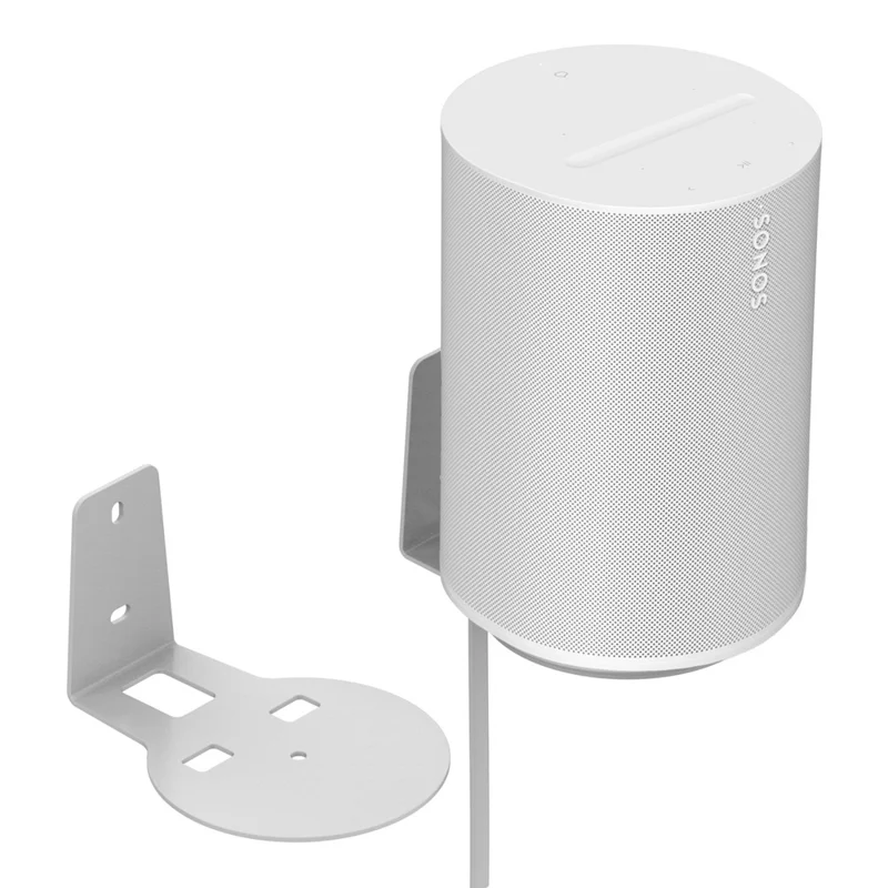 2Pcs for Sonos Era 100 Metal Wall Mount Bracket Space Saving Speaker Holder - White
