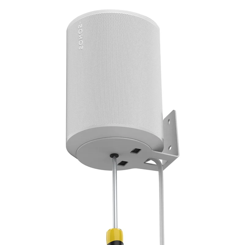 2Pcs for Sonos Era 100 Metal Wall Mount Bracket Space Saving Speaker Holder - White