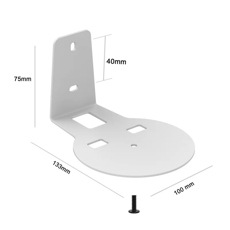 2Pcs for Sonos Era 100 Metal Wall Mount Bracket Space Saving Speaker Holder - White