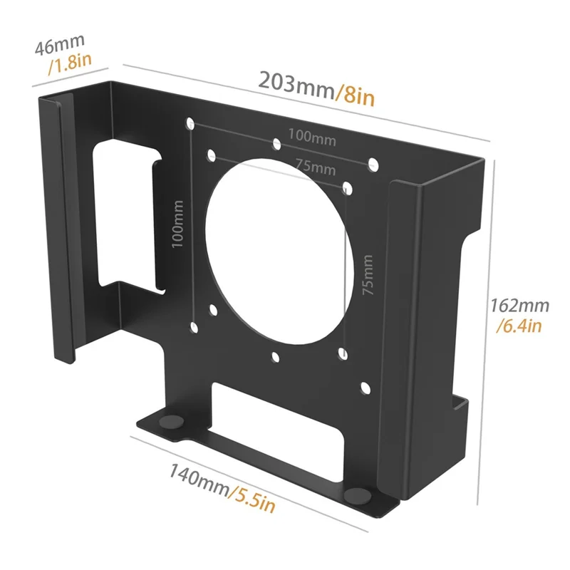 For Mac mini M1 / M2 Under Desk Monitor Back Mount Bracket Space Saving Metal Storage Rack