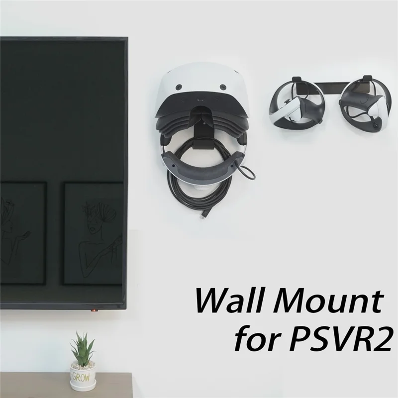 Supporto a parete in metallo MONZLTECK per PlayStation VR2 / VR Headset + Supporto per Controller a Mano