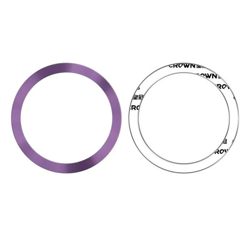 Magnetic Sticker for MagSafe Wireless Charging CD Texture Phone Case Magnet Ring Conversion Kit - Dark Purple