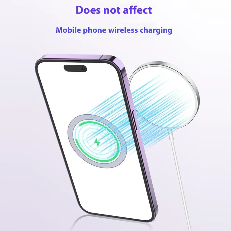 Magnetic Sticker for MagSafe Wireless Charging CD Texture Phone Case Magnet Ring Conversion Kit - Dark Purple