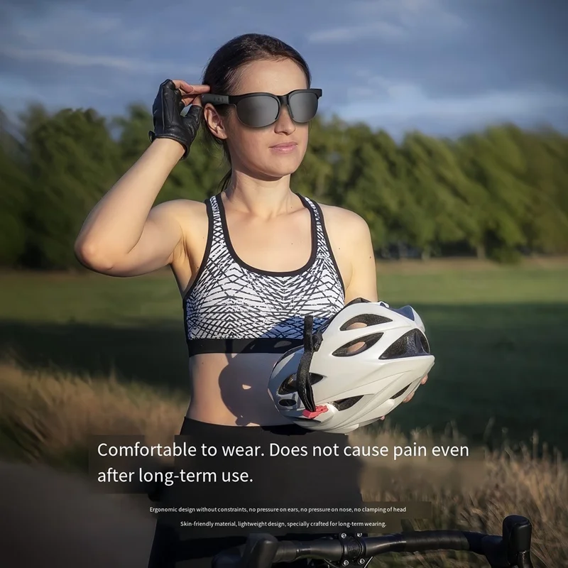 UV Protection Smart Sunglasses with Noise Reduction Bluetooth-compatible Earphones Music Eyeglasses