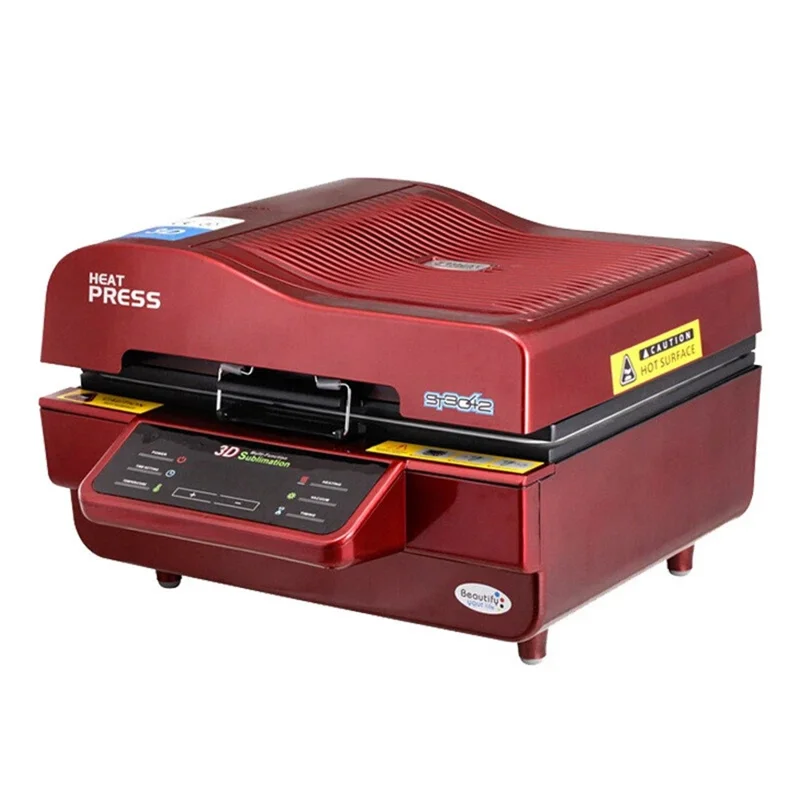 ST-3042 3D Sublimation Heat Press Machine Vacuum Transfer Printer for Phone Cases, Mugs, Cups (EU Plug) - 220V / Red