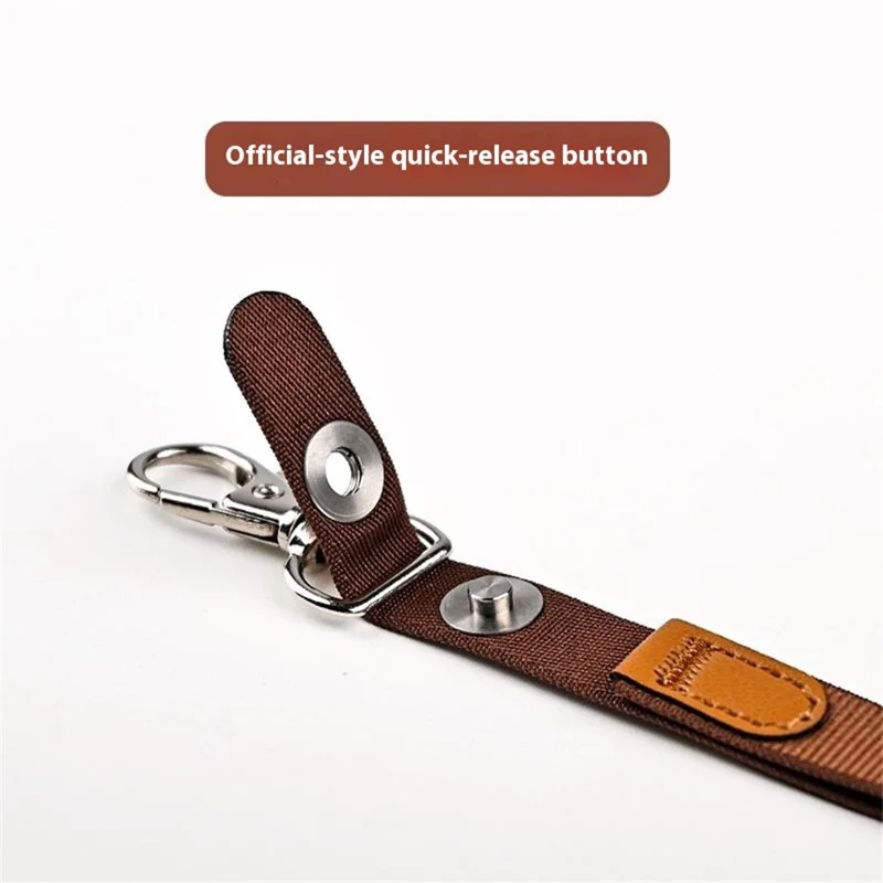 27cm Wrist Phone Lanyard Recycled PET Yarn Quick Release Short Strap with Tether Tab - Tan