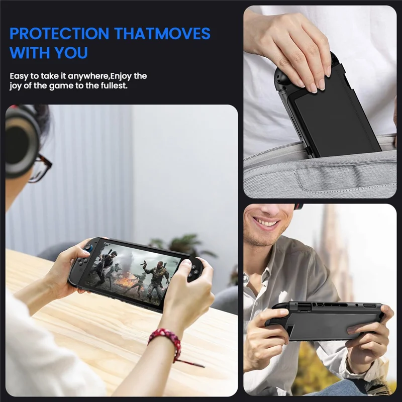 For Nintendo Switch 2 Game Console Transparent Case  TPU + PC Protective Cover - Black