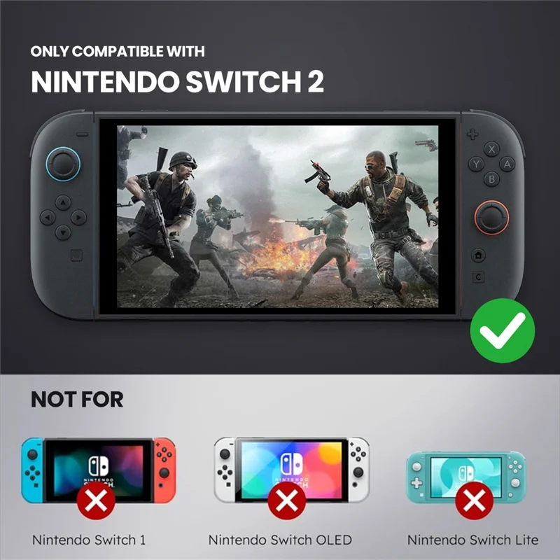 For Nintendo Switch 2 Game Console Transparent Case  TPU + PC Protective Cover - Black