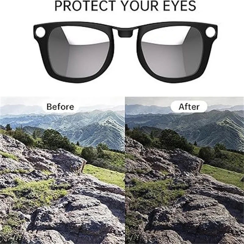 1 Pair Polarized Lenses Replacement For Ray-Ban Meta Wayfarer RW4008 Smart Eyewear Attachment - Gradient Brown