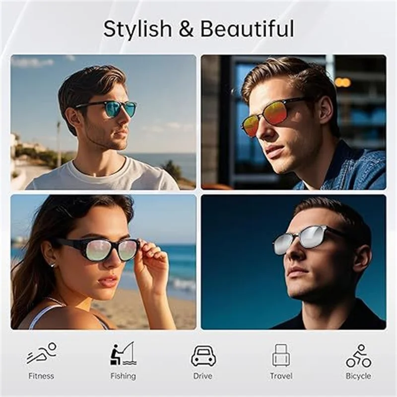 1 Pair Polarized Lenses Replacement For Ray-Ban Meta Wayfarer RW4008 Smart Eyewear Attachment - Gradient Brown