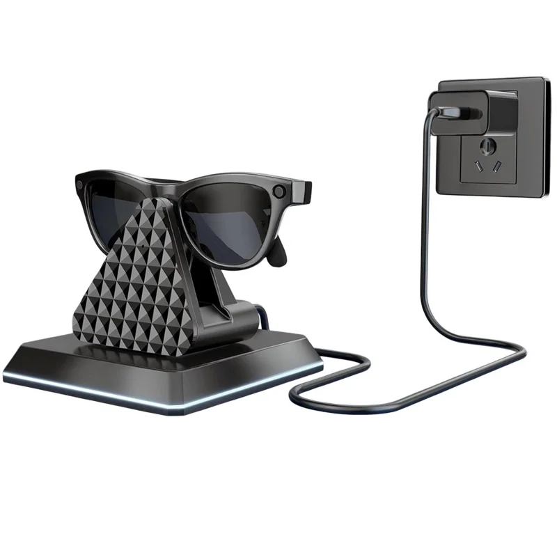 Charging Dock For Ray-Ban Meta Wayfarer / Headliner / Skyler USB Charger Charging Stand with Adapter / Cable - Black