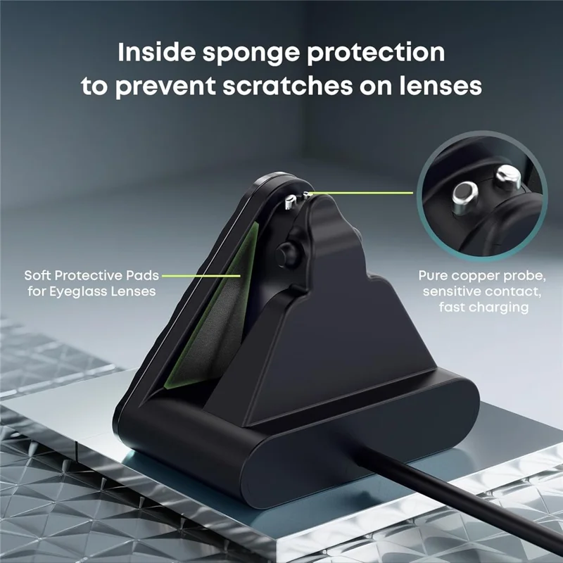 Charging Dock For Ray-Ban Meta Wayfarer / Headliner / Skyler USB Charger Charging Stand with Adapter / Cable - Black