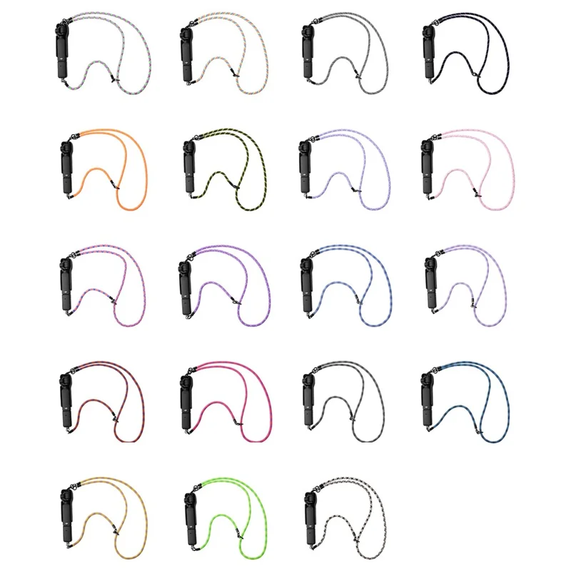 For DJI Osmo Pocket 3 Camera Phone Polyester Lanyard 1.2m Crossbody Shoulder Strap + 0.3m Hand Strap  - Rainbow