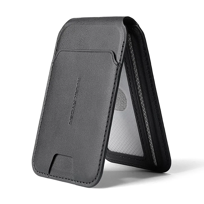 MARK RYDEN MR21 RFID Blocking Magnetic Card Bag Phone Kickstand Ultra Thin Card Holder Compatible with MagSafe - Nero