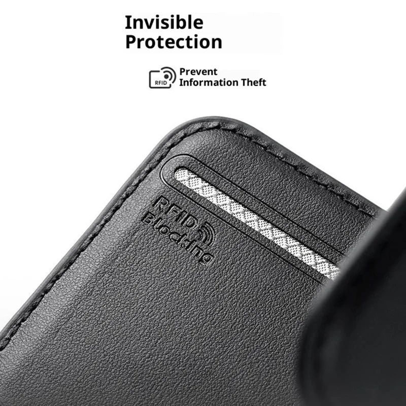 MARK RYDEN MR21 RFID Blocking Magnetic Card Bag Phone Kickstand Ultra Thin Card Holder Compatible with MagSafe - Nero