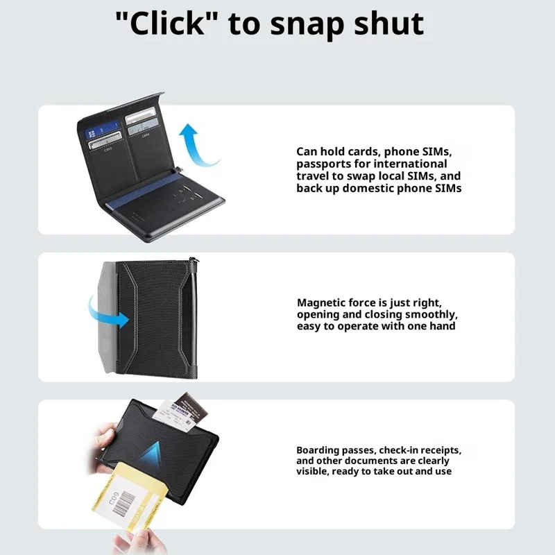 MARK RYDEN MR604 Multi-Function Passport Holder / Travel Document Organizer Card Wallet for Travel / Outdoor - Grey