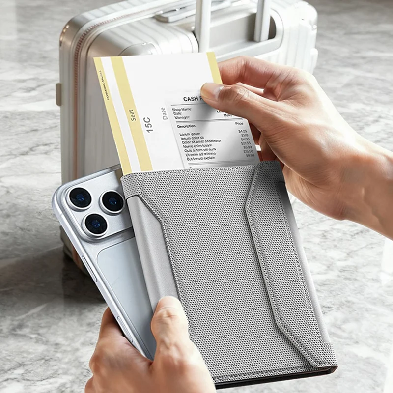 MARK RYDEN MR604 Multi-Function Passport Holder / Travel Document Organizer Card Wallet for Travel / Outdoor - Grey