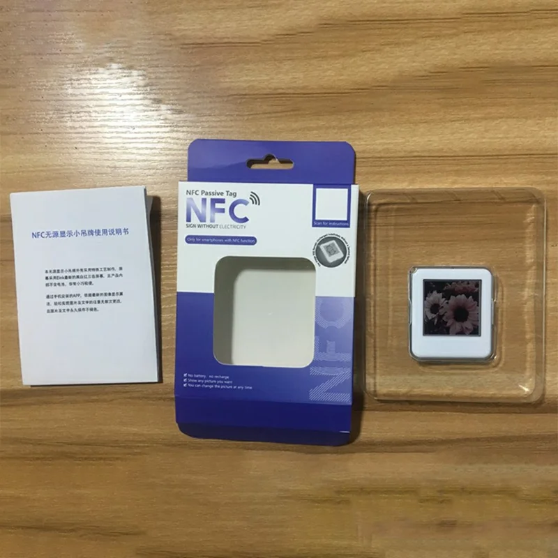 شاشة إلكترونية ذكية بحجم 1.53 بوصة تعمل بنظام NFC بدقة 200x200 بألوان الأحمر والأسود والأبيض متوافقة مع جميع الهواتف التي تدعم NFC