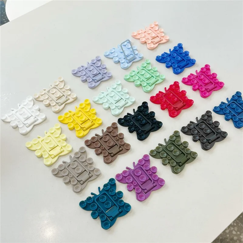 Support de téléphone portable en silicone en forme de papillon avec ventouse, support de bureau portable, support carré