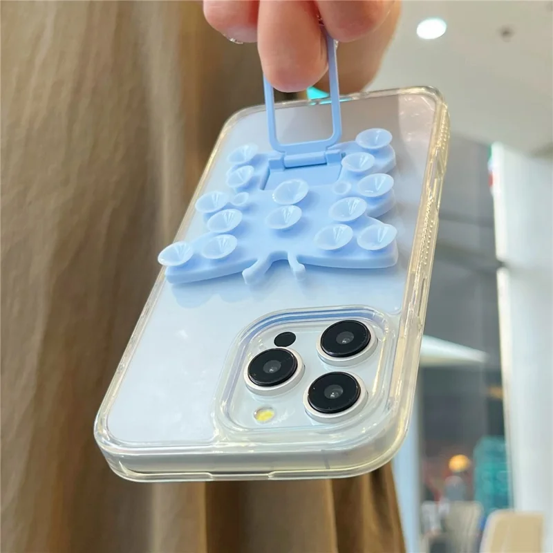 Support de téléphone portable en silicone en forme de papillon avec ventouse, support de bureau portable, support carré