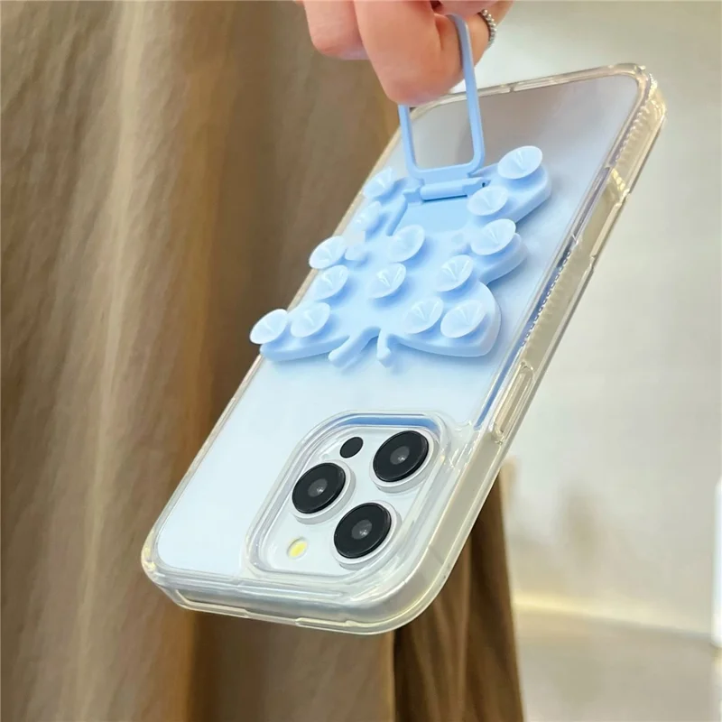 Support de téléphone portable en silicone en forme de papillon avec ventouse, support de bureau portable, support carré