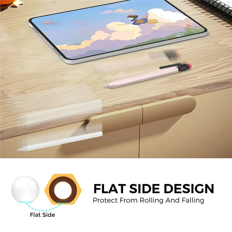 AHASTYLE PT180-3-K Pencil Sleeve with Black Cap  /  Clip for Apple Pencil 3 Protective Silicone Case Retro Style - Pink