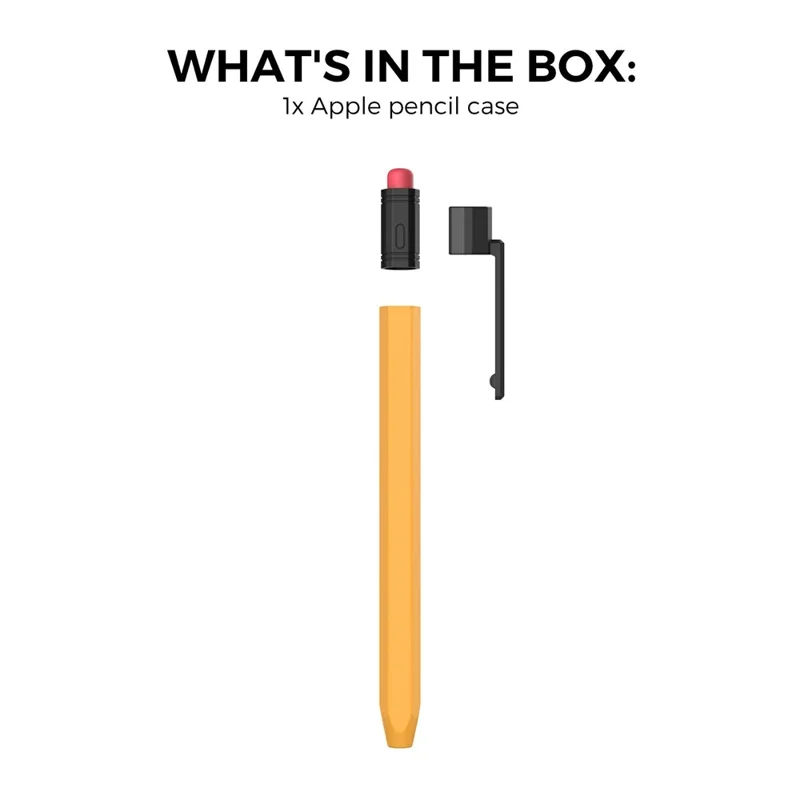 AHASTYLE PT180-3-K Pencil Sleeve with Black Cap  /  Clip for Apple Pencil 3 Protective Silicone Case Retro Style - Yellow