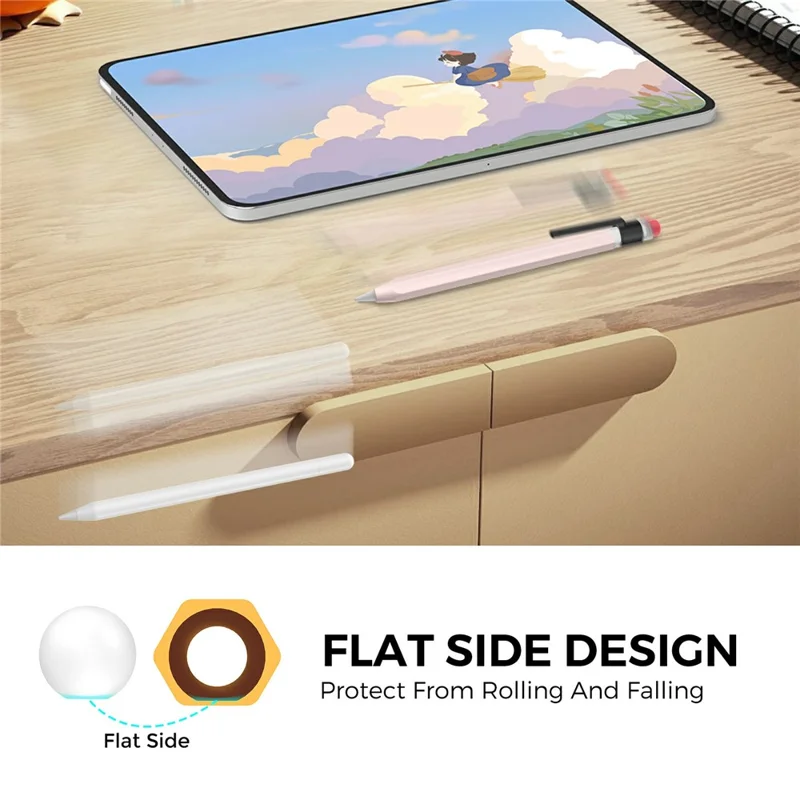 AHASTYLE PT180-3-K Pencil Sleeve with Clear Cap / Clip for Apple Pencil 3 Protective Silicone Case Retro Style - Pink