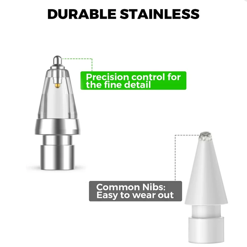 AHASTYLE WG155 2 Stk. Verschleißfeste Spitzen für Apple Pencil Pro / Pencil (USB-C) / 2. / 1. Generation Ersatzminen